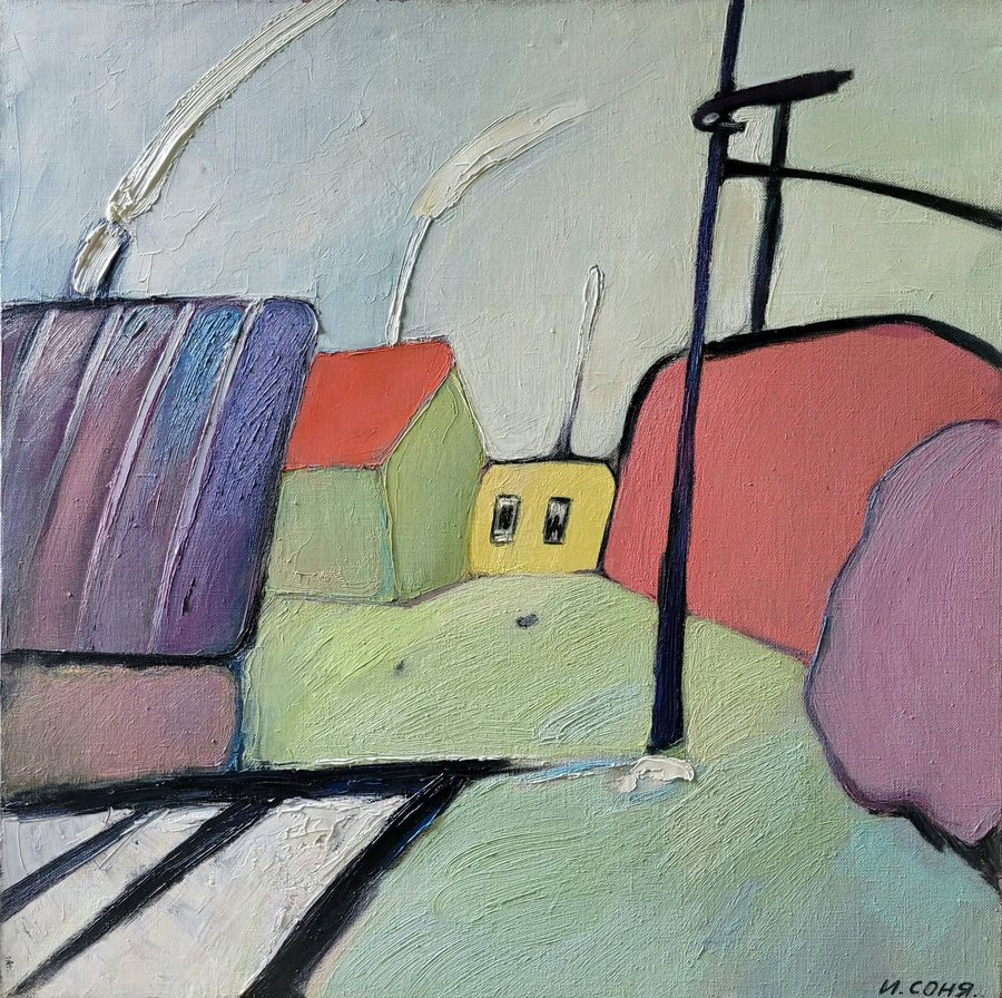 Пейзаж с красной крышей, 2012