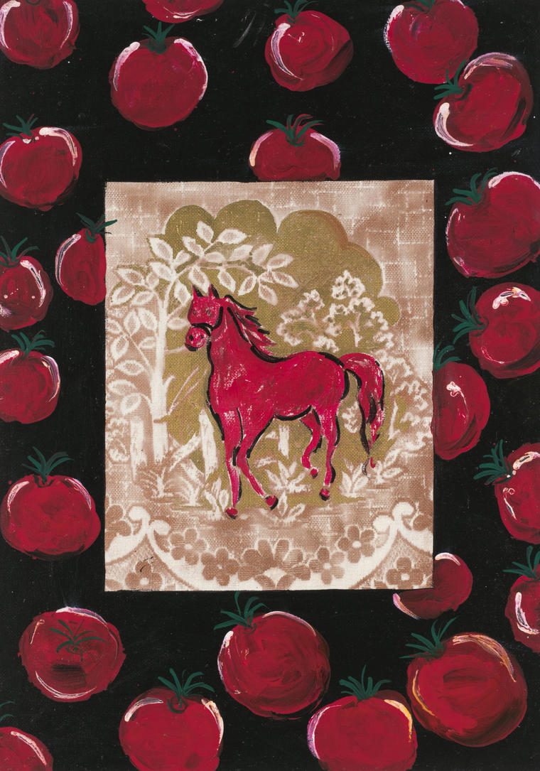 Лошадь в золотых яблоках (Натюрморт с помидорами), 2003