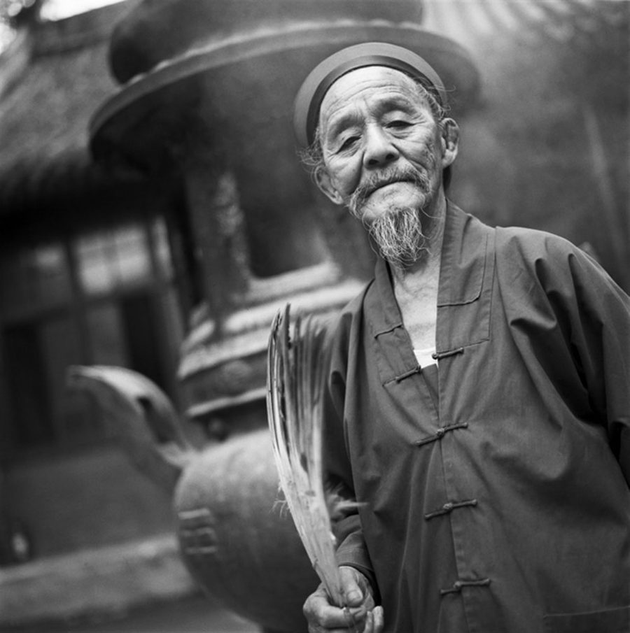 A Taoist Priest Holding Fan, Beijing, 1990